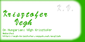 krisztofer vegh business card